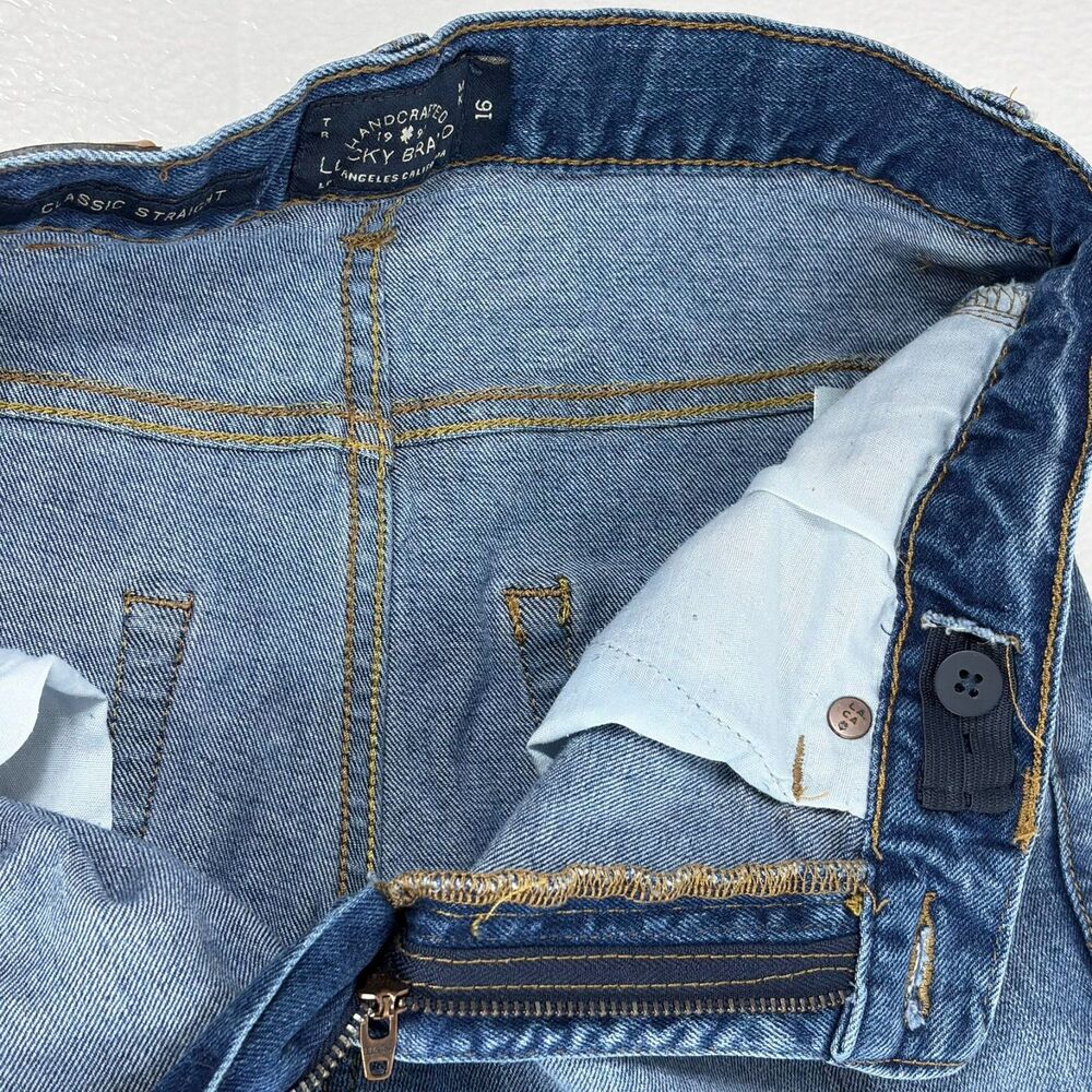 Lucky Brand Classic Straight Jeans Adjustable Waistband Boys Size 16 - Picture 9 of 12